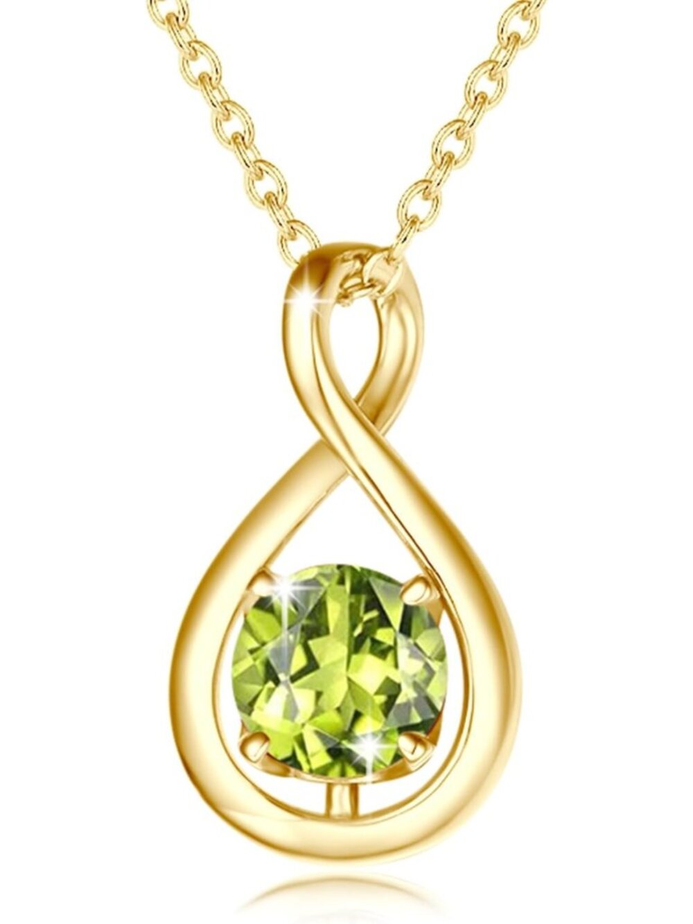 Dainty Infinity Birthstone Necklace in Sterling Silver - Elegant Pendant Jewelry